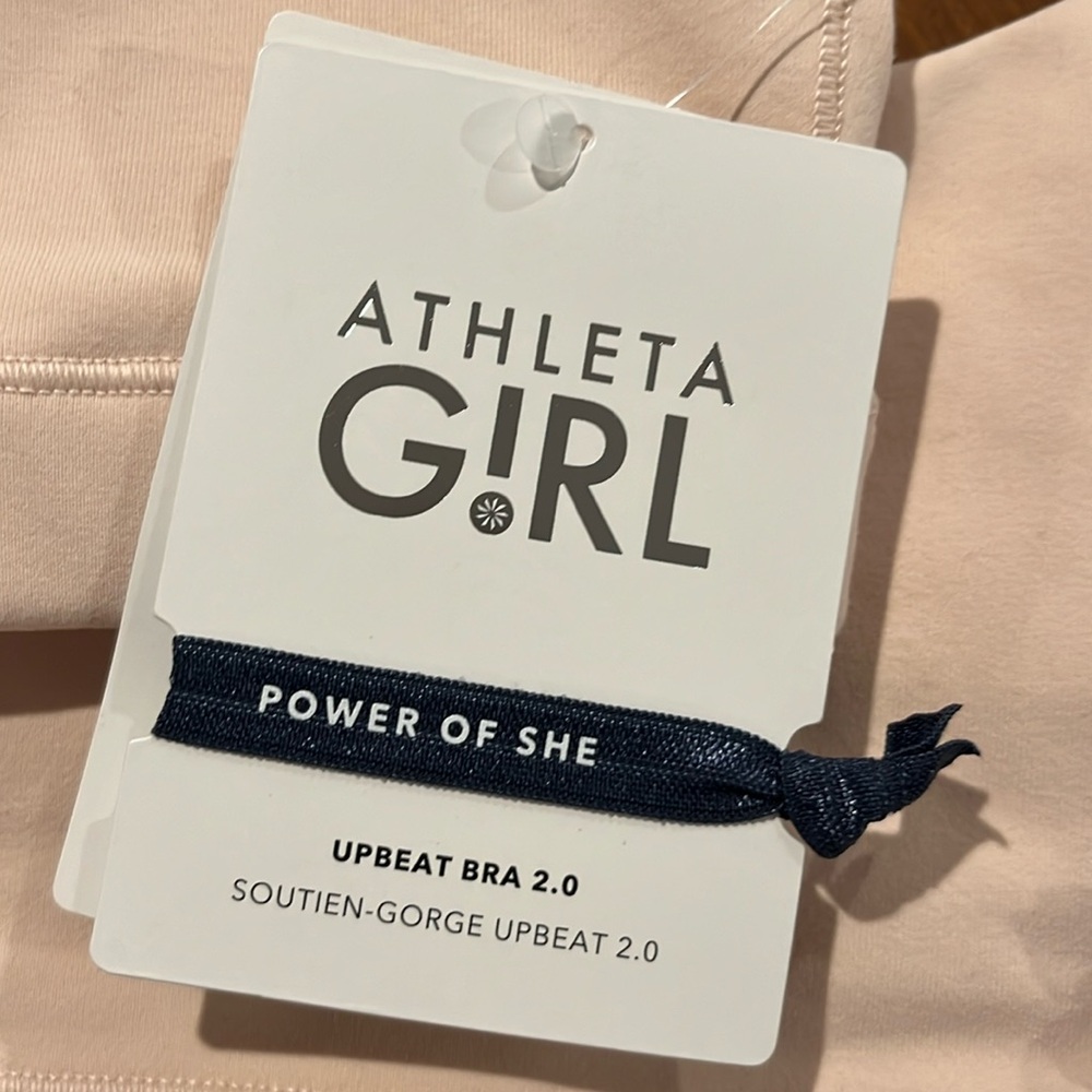 NWT Athleta Girl Bundle of two pink Upbeat Bras 2.0 Size Medium 8-10. - Picture 5 of 6